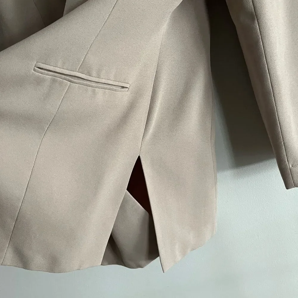 Vintage Rena Rowan Beige Minimal Blazer Clean Girl Quiet Luxury 90s